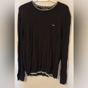 Michael Kors Black Knit Top with White Accents
